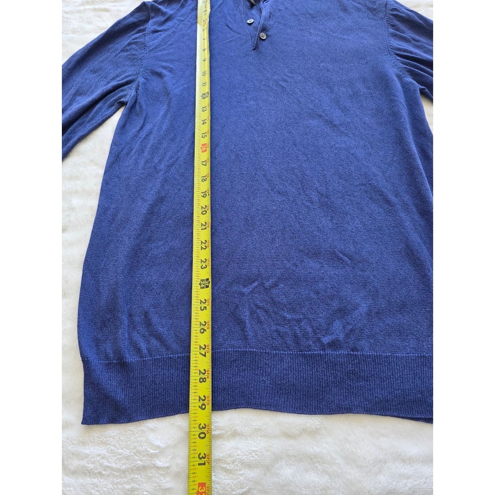 Joseph Bank Signature Collection Mens Silk Knit Button Neck Sweater Top M - Picture 3 of 6